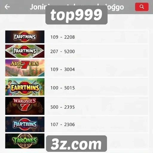 Top999 revela os jogos mais populares do mês